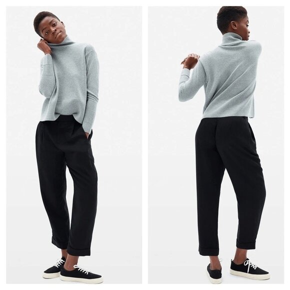EVERLANE THE PUT TOGETHER PLEAT PANT Women's Size 0 Black Office Causal - Picture 1 of 8